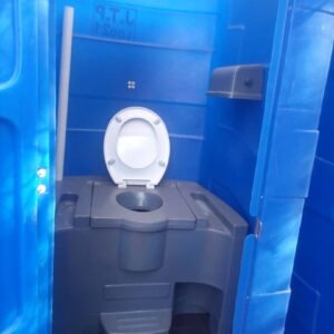 Clean and fully sanitized mobile toilets available for hire, with waste drainage services included.