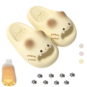 Adorable Waterproof Cat Slippers Anti Slip Closed Toe Kitty Mules Bottom Cat Paw Soft Bottom Ladies Slippers Outdoor Indoor