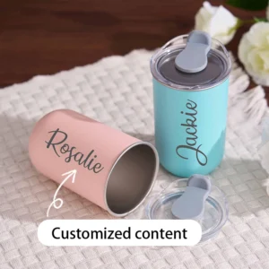 Customized Name Stainless Steel Coffee Cup Mug Juice Cup Personalized Letter Thermos Cup 300ml Milk Ice Cream Cup Holiday Gifts