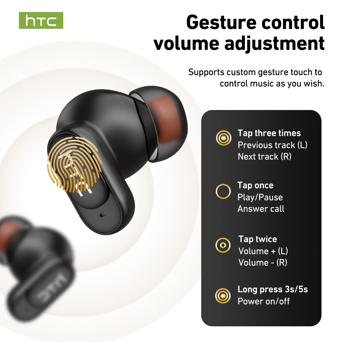 HTC NE79 TWS Bluetooth 6.0 Earbuds AI Translation 135 Languages ENC Noise Cancelling HiFi Stereo Headphones with LED Display
