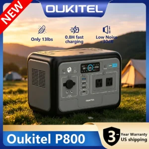 OUKITEL P800 Portable Power Station 512Wh LiFePO4 Solar Generator, 800W Pure Sine Wave AC Outlets, 100W PD USB-C, UPS, MPPT Solar Charging, QC3.0, DC Output, LCD Display for Camping Home Emergency RV Outdoor