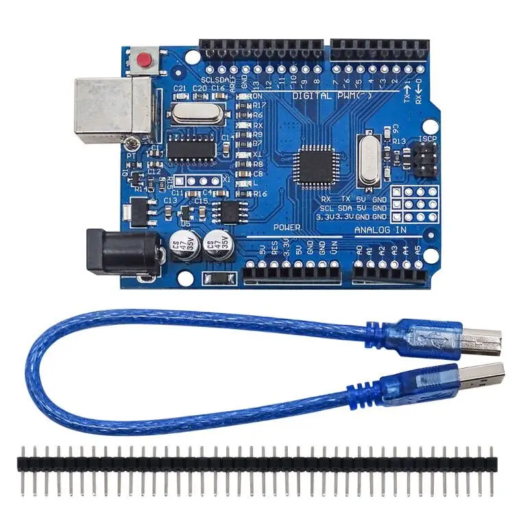 UN0 R3 Board ATmega328P Development Board with Pin Header and Cable Compatible with Arduino IDE Projects