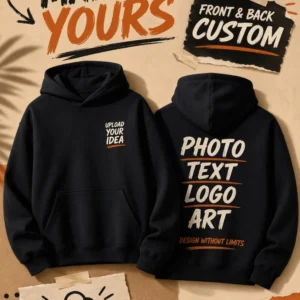 Customize Womens Hoodies Street Oversized Pocket Sweatshirts Hip Hop Unisex Tops DIY Your Logo/Graphic Pullovers Woman Clothes