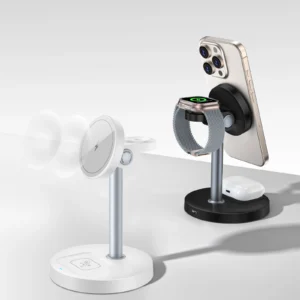 15W Fast Wireless Charger Stand 3-in-1 Magnetic Wireless Charger For iPhone 12-16 Series iWatch And AirPods Adjustable Angle
