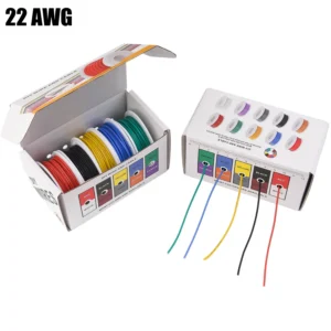 22AWG Flexible Silicone Wire Kit, 5 Colors in One 22 Gauge Stranded Tinned Copper Electrical Insulation Cable Hookup Wire Kit, Multi Gauge Wiring for Arduino, RC Cars, Boats, Drones and DIY Projects ﻿