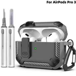 2025 for Airpods Pro 3 Secure Lock Earphone Case Shockproof Hard Shell Full Protective Cover with Cleaning Pen for AirPods Pro 3