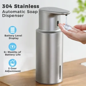 480ml Kitchen Soap Dispenser Automatic Sensor Hand Sanitizer Machine Intelligent Electric Body Wash Soap Dispenser 304 Stainl