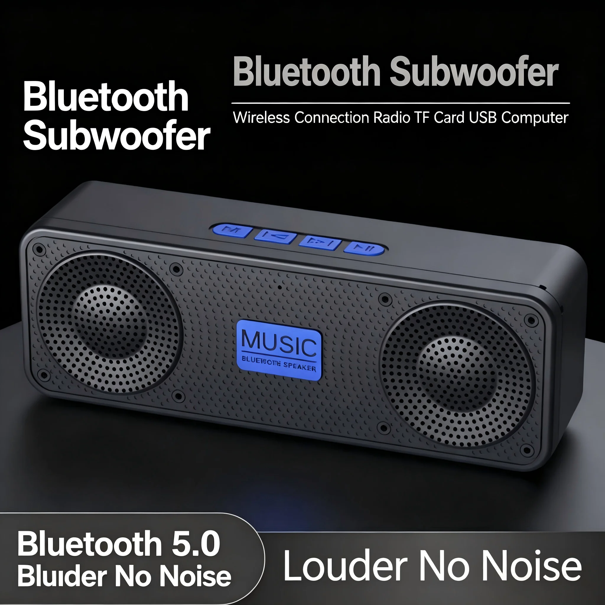 S18 Bluetooth Speaker W/ Subwoofer, FM Radio, 20H Battery, Waterproof, Stereo for Phone/PC Outdoor