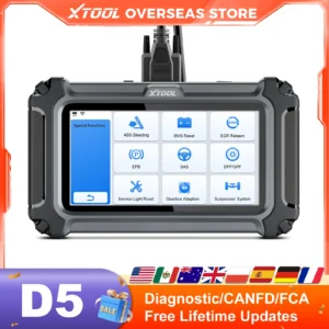 XTOOL D5 OBD2 Car Diagnostic Tool Auto VIN Automotive Scanner OIL Reset Injector Code Built-in FCA/CANFD Lifetime Free Update