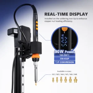 Heat Press Insert Tool Kit for 3D Printed Parts – Includes Soldering Iron, Heated Insert Tip, Threaded Inserts & Heat-Set Nuts