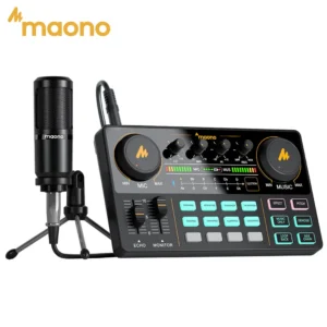 MaonoCaster AM200-S1 Audio Interface Podcast Studio Sound Card Kit with Microphone for Live Streaming Recording Youtube PCPhone