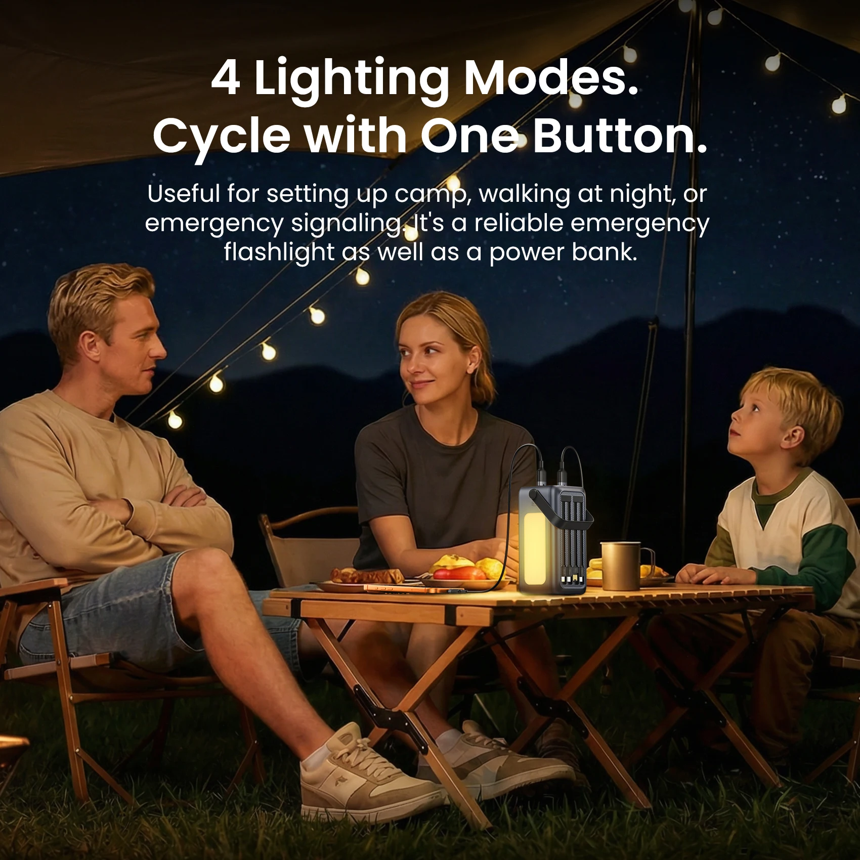 Vention 22.5W 50000mAh Power Station Portable External Battery for iPhone Samsung Power Bank with LED Charger for Home Camping