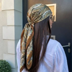 Women Spring Summer Square Scarf 90*90cm Satin Silk Scarves Headscarf Female Foulard Beach Bandana Ladies Neckerchief Hair band
