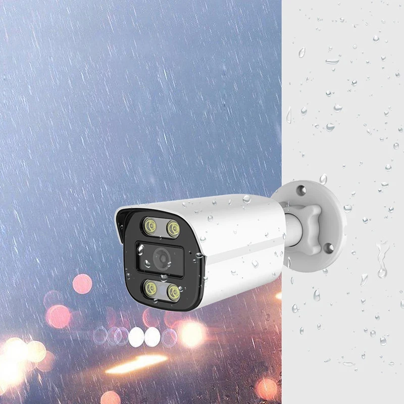 New 2MP IP Camera Audio Outdoor H.265 Onvif Metal Bullet Home Color Night Vision Surveillance Camera