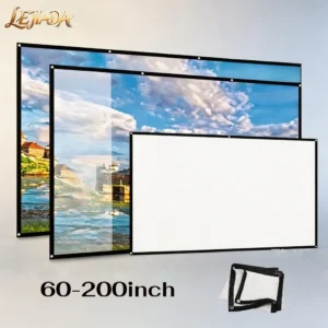 LEJIADA 4K Soft Screen Dual Sided Foldable Space Saving Projector Screen Bedroom Living Room Home Cinema Large Projection Cloth