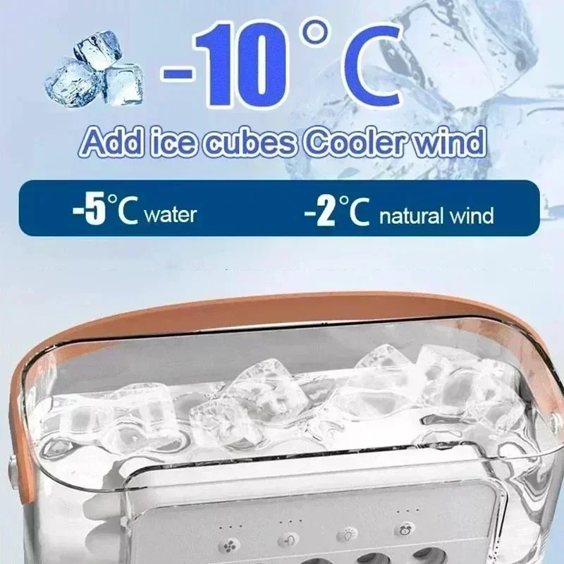 New 3 In 1 Portable Fan AIr Conditioner Household Mini Air Cooler LED Night Light Humidifier Air Adjustment Fan Office Home Fan