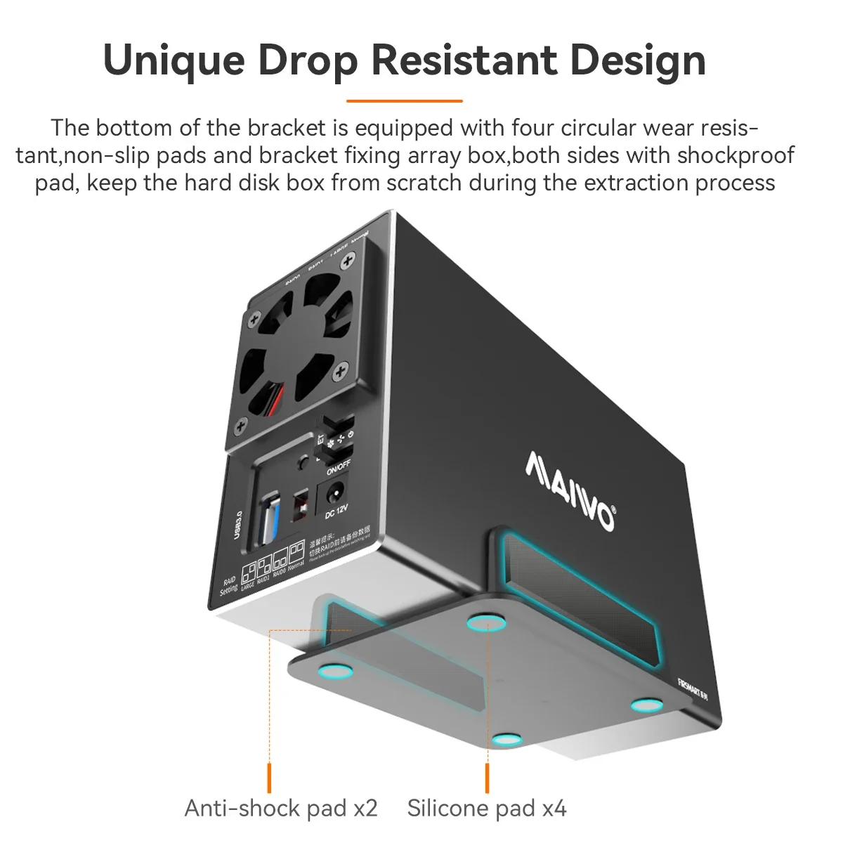 MAIWO 3.5 Inch HDD Case SATA RAID Storage Enclosure Dual Bay Hard Drive Docking Station for 2.5/3.5 Inch External Hard Drive Box